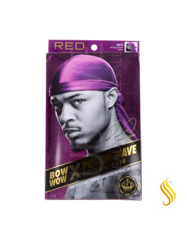 Red Kiss Power Wave Velvet Durag Purple Capa De Cabello